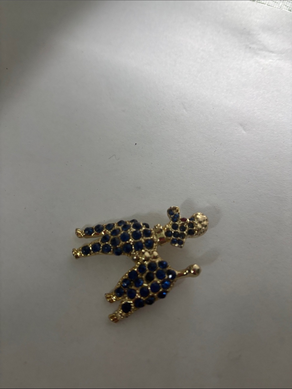 Gold-Tone Poodle Brooch with Sapphire Blue Rhinestones - Picture 3 of 3